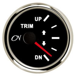 CN Trimm-Anzeige analog 12/24V 57mm Hoch/Runter schwarz/chrom