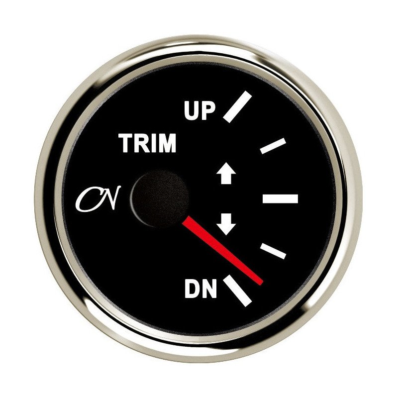 CN Trimm-Anzeige analog 12/24V 57mm Hoch/Runter schwarz/chrom