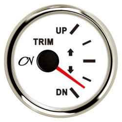 CN Trimm-Anzeige analog 12/24V 57mm Hoch/Runter weiß/chrom