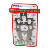 DAVIS Multifunktions-Schlüssel Snap Tool Edelstahl 114x70mm, 19 Funktionen