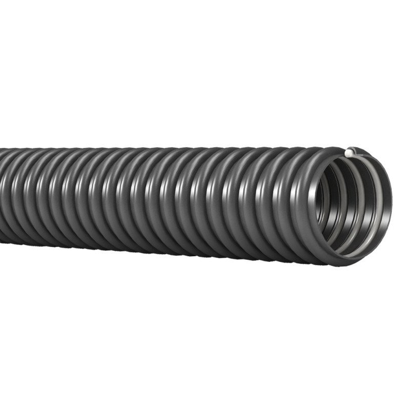 Ablaufschlauch mit Stahlspirale PVC 25mm grau