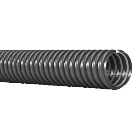 Ablaufschlauch mit Stahlspirale PVC 25mm grau