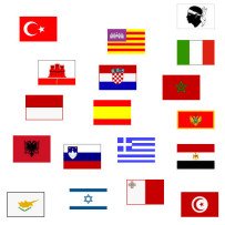 Flagge  20 x  30 cm  ALBANIEN