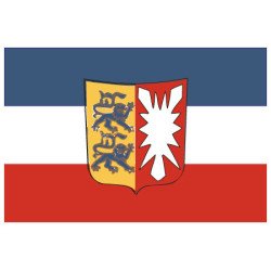 Bundeslandflagge PES 200x300mm Schleswig-Holstein (mit Wappen)