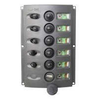 Schaltpaneel mit Sicherungsautomaten Nylon 37A 5-fach + USB-A