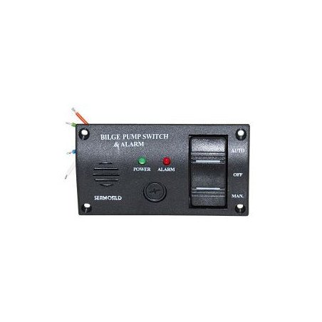 Bilgealarmtafel 12/24V mit Schalter Auto/Aus/Man.