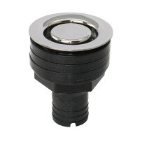 Decksablauf mit Edelstahlkappe POM für Schlauch 25mm