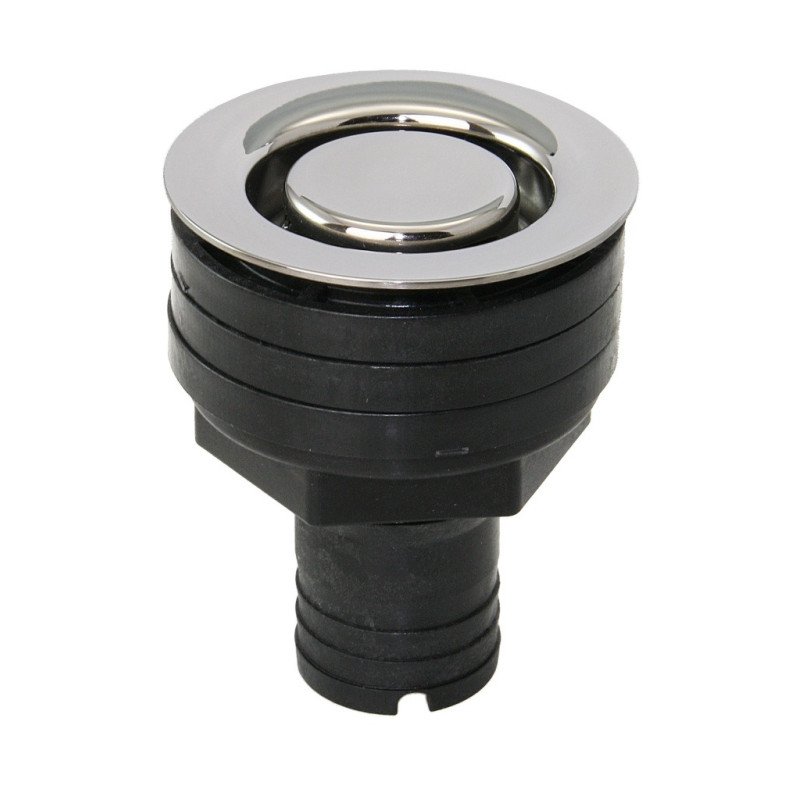 Decksablauf mit Edelstahlkappe POM für Schlauch 25mm