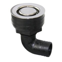Decksablauf mit Edelstahlkappe, 90° POM für Schlauch 25mm