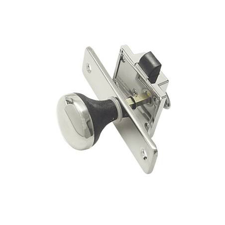 Aufbau-Türschloss mit Schließblech und -kasten Nylon verchromt 47x55mm