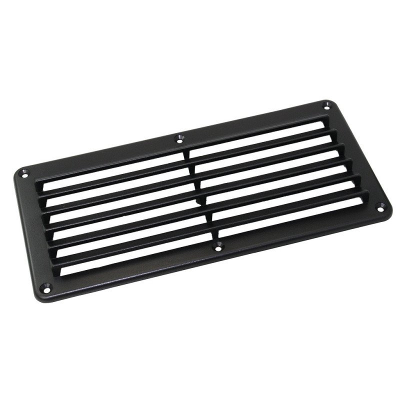 Kiemenlüfter, rechteckig ABS 261x125mm, 2x6 Schlitze, schwarz