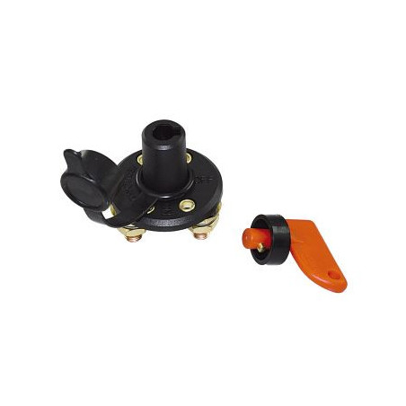 Batterieschalter 12/24V 75A schwarz/rot mit Abdeckkappe