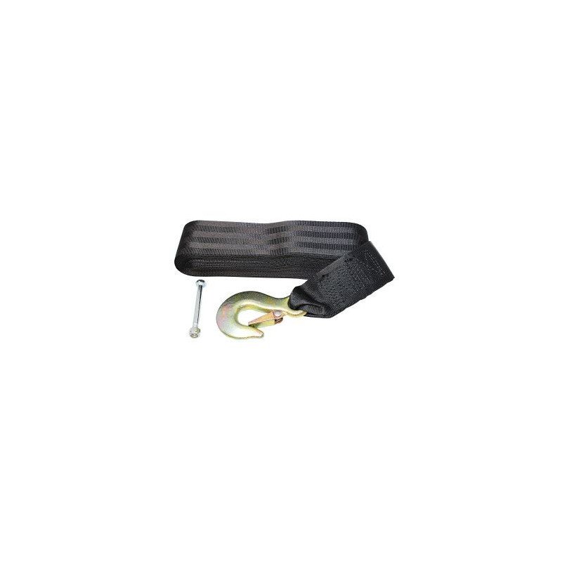 Trailerwindengurt mit Haken Stahl/Nylon 50mm 7,6m schwarz