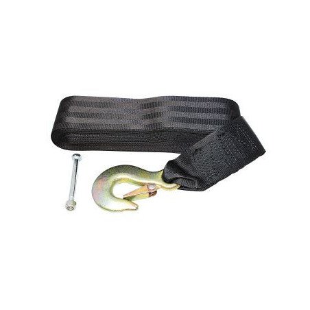 Trailerwindengurt mit Haken Stahl/Nylon 50mm 7,6m schwarz