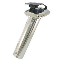 Angelrutenhalter für Einbau 90° Edelstahl 250mm, mit PVC-Kappe