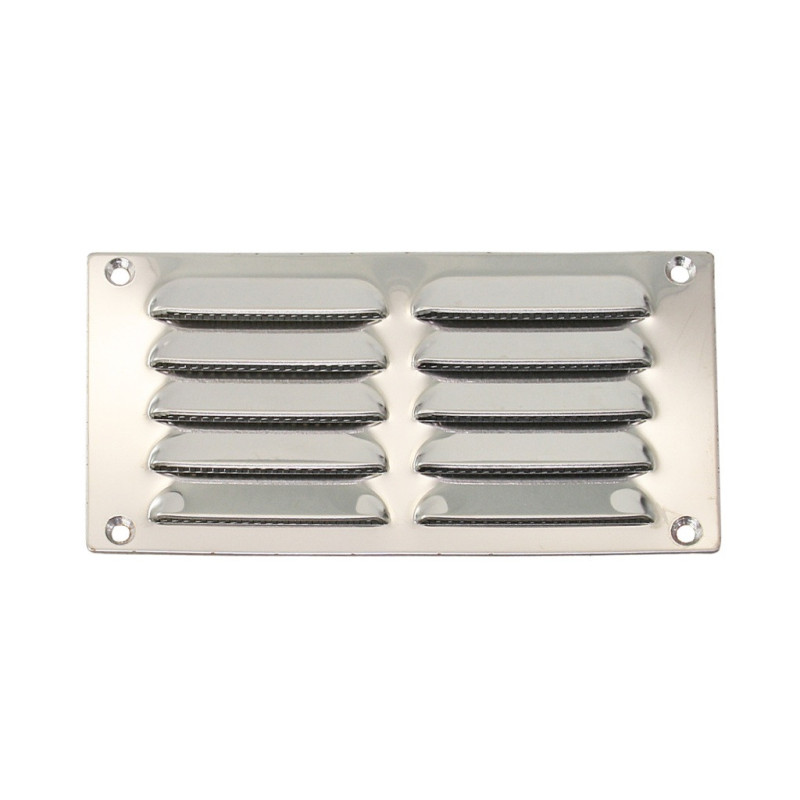 Kiemenblech, rechteckig mit Fliegengitter A2 152x76m, 2x5 Schlitze