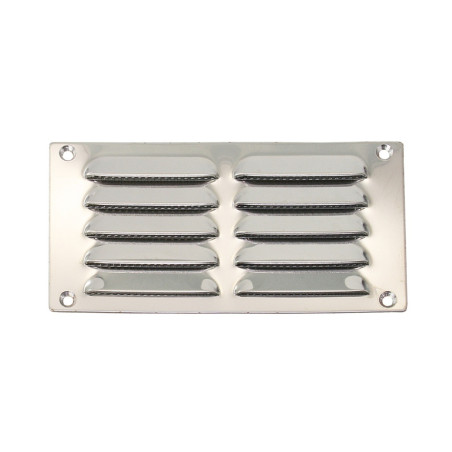 Kiemenblech, rechteckig mit Fliegengitter A2 152x76m, 2x5 Schlitze