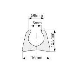 Kederschiene Alu für Keder 9mm, 6m