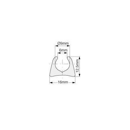 Kederschiene Alu für Keder 9mm, 6m