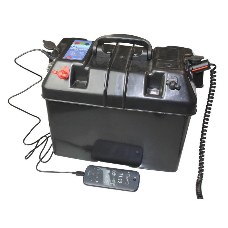 Batteriekasten mit USB-A Anschluss und 12V Steckdose