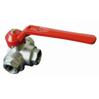 Kugelhahn, 3-Wege MsNi Gewinde 3/4'