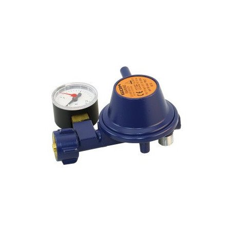 Gasdruckminderer mit Manometer 90° 50mbar, 0.8kg/h