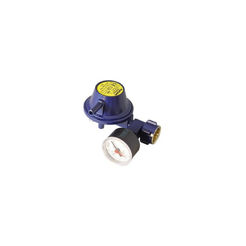 Gasdruckminderer mit Manometer 90° 30mbar, 0,8kg/h
