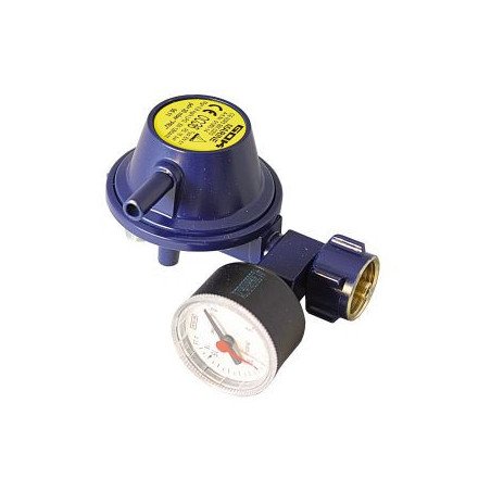 Gasdruckminderer mit Manometer 90° 30mbar, 0,8kg/h