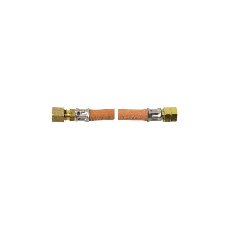 Gas-Schlauchleitung mit Rohrverschr. RVS8 und Überwurfmutter 1/4'L 0,4m