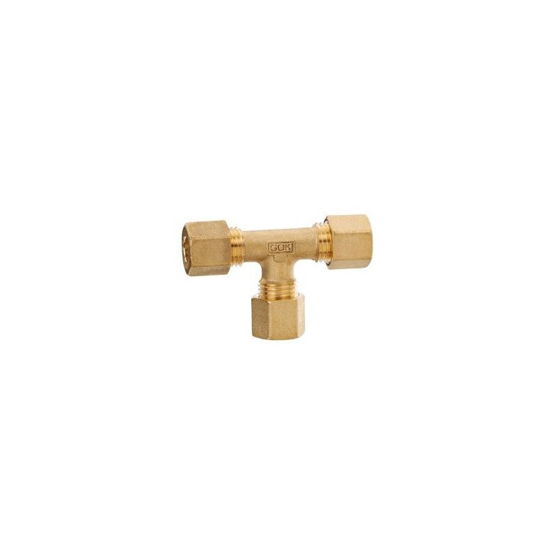 Rohrverbinder, T-Stück Messing mit Rohrverschr. RVS8