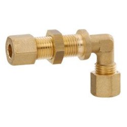 Rohrverbinder für Schottwand, 90° Messing beids. Rohrverschr. RVS8