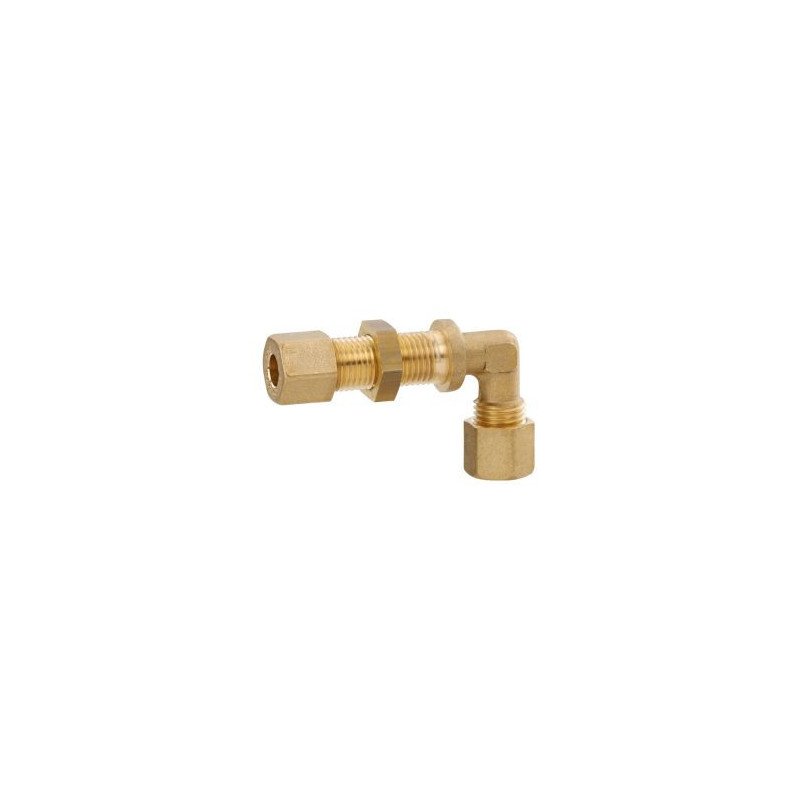 Rohrverbinder für Schottwand, 90° Messing beids. Rohrverschr. RVS8
