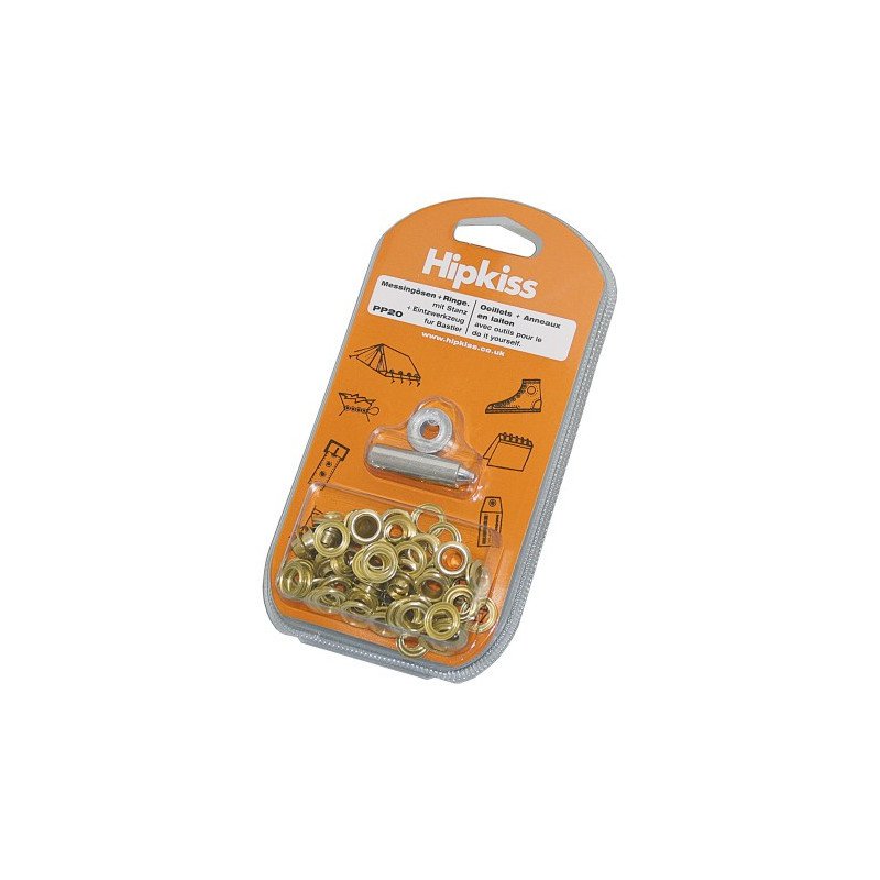 HIPKISS Ösen-Set mit Schlagwerkzeug Ms Auge 5,0mm 50St. SB-Pack