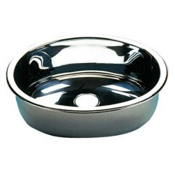 BARKA Waschbecken oval Edelstahl poliert 355x220x150mm