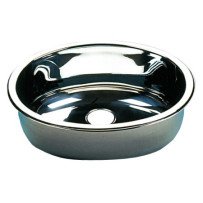 BARKA Waschbecken oval Edelstahl poliert 355x220x150mm