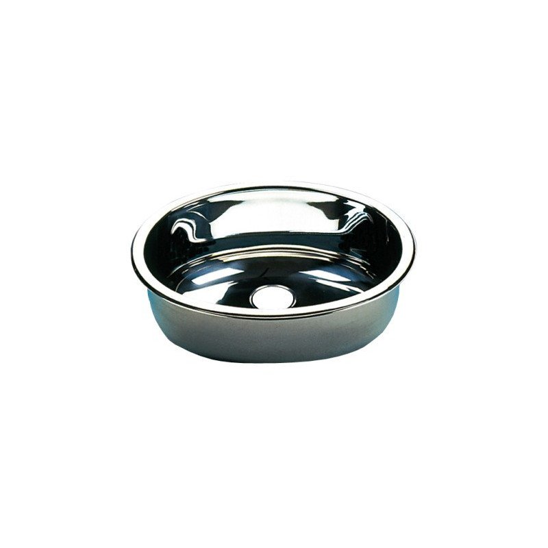 BARKA Waschbecken oval Edelstahl poliert 355x220x150mm