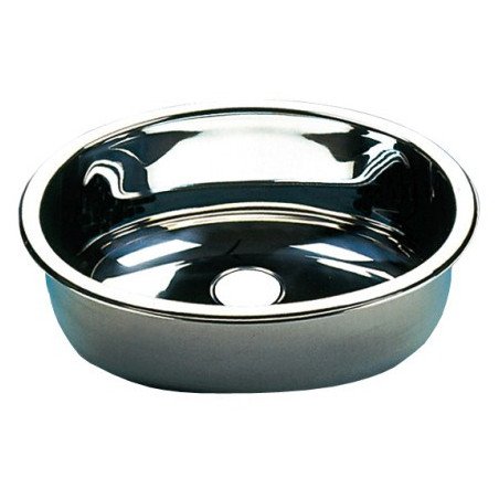 BARKA Waschbecken oval Edelstahl poliert 355x220x150mm