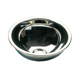 BARKA Waschbecken oval Edelstahl poliert 380x305x150mm