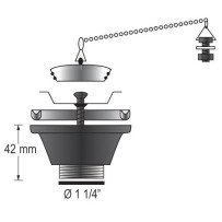 BARKA Waschbeckenauslass mit Gewinde 1-1/4'