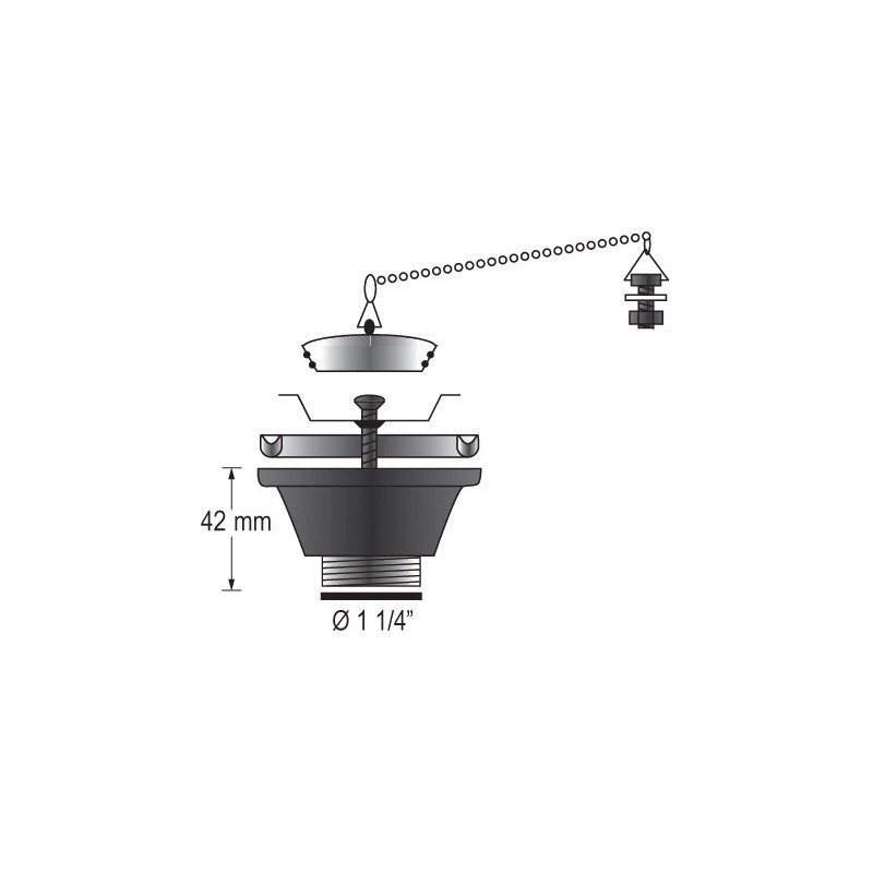 BARKA Waschbeckenauslass mit Gewinde 1-1/4' BARKA Waschbeckenauslass mit Gewinde 1-1/4'
