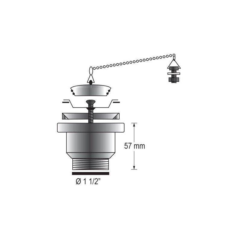 BARKA Waschbeckenauslass mit Gewinde 1-1/2' BARKA Waschbeckenauslass mit Gewinde 1-1/2'