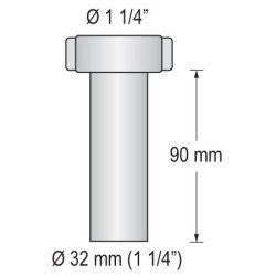 BARKA Abflussrohr, gerade mit Gewinde 1-1/4' für Schlauch 32mm