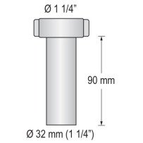BARKA Abflussrohr, gerade mit Gewinde 1-1/4' für Schlauch 32mm