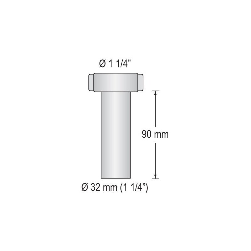 BARKA Abflussrohr, gerade mit Gewinde 1-1/4' für Schlauch 32mm