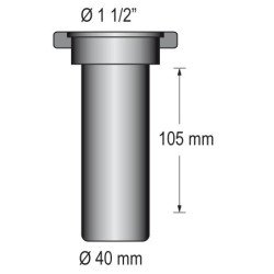 BARKA Abflussrohr, gerade mit Gewinde 1-1/2' für Schlauch 40mm