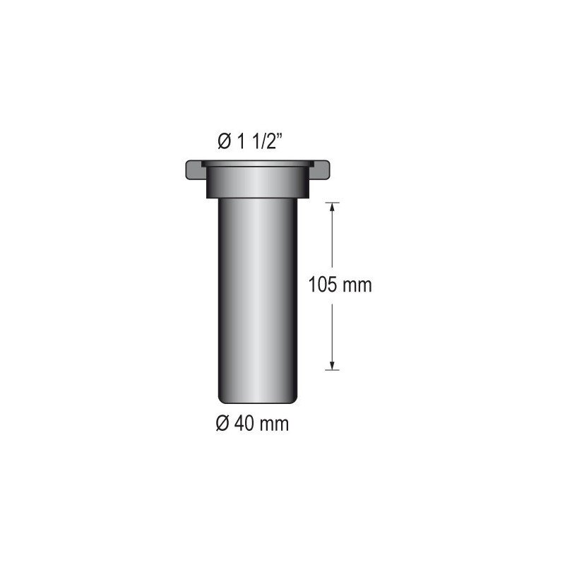 BARKA Abflussrohr, gerade mit Gewinde 1-1/2' für Schlauch 40mm