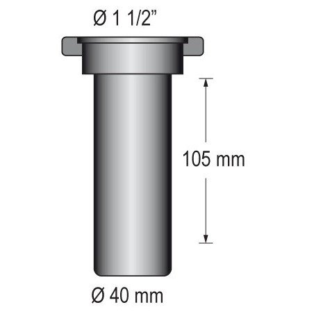 BARKA Abflussrohr, gerade mit Gewinde 1-1/2' für Schlauch 40mm