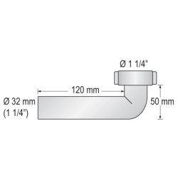 BARKA Rohrwinkel mit Gewinde 1-1/4' für Schlauch 32mm