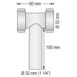 BARKA Abflussrohr, T-Stück für Rohr/Schlauch 32mm