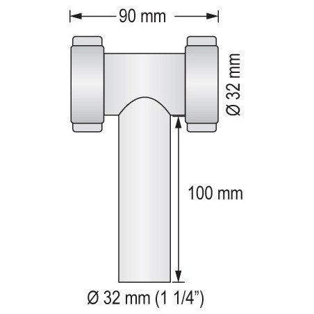 BARKA Abflussrohr, T-Stück für Rohr/Schlauch 32mm
